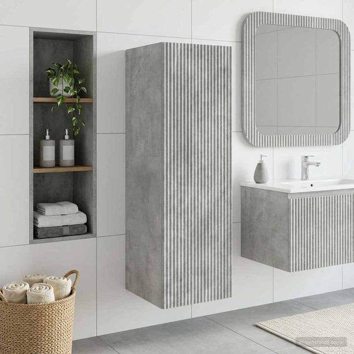 Dulap Bathroom Montat pe Perete Gri Beton 33 x 34,5 x 100 cm - WALTI WALTI