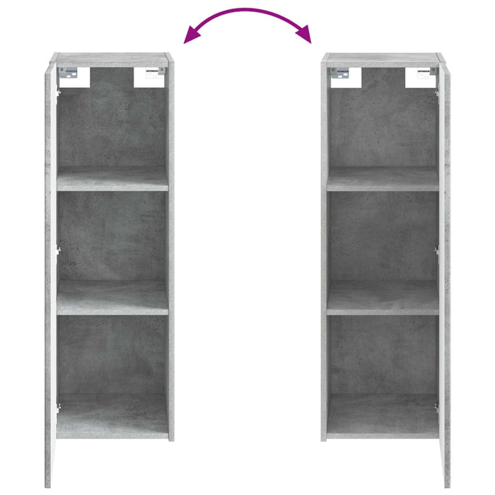 Dulap Bathroom Montat pe Perete Gri Beton 33 x 34,5 x 100 cm - WALTI WALTI