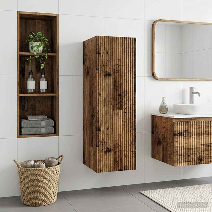 Dulap Bathroom Montat pe Perete Lemn vechi 33 x 34,5 x 100 cm - WALTI WALTI