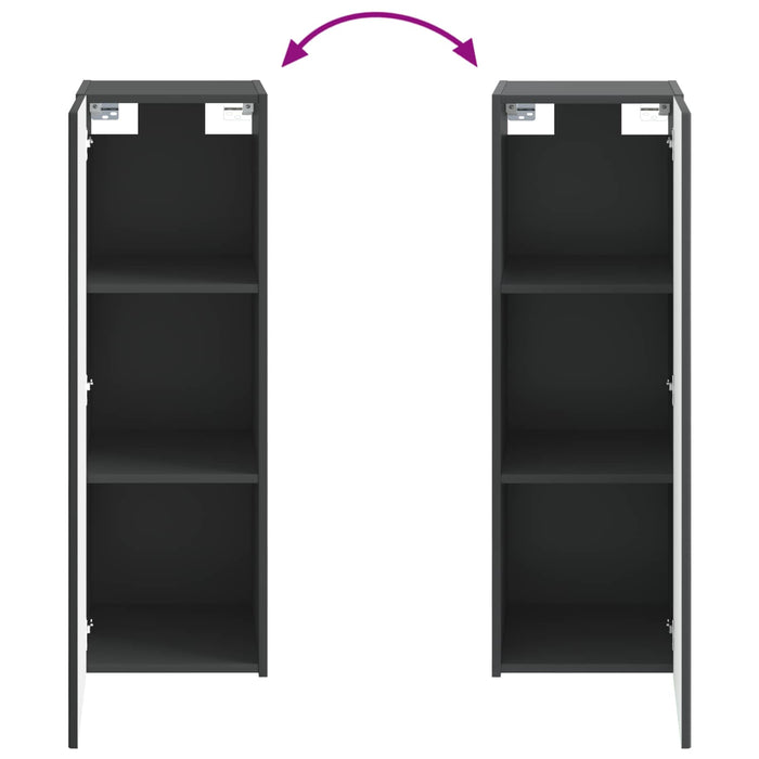 Dulap Bathroom Montat pe Perete Negru 33 x 34,5 x 60 cm - WALTI WALTI