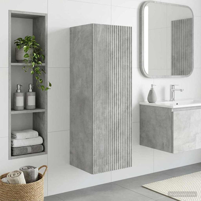 Dulap Bathroom Montat pe Perete Gri Beton 33 x 34,5 x 60 cm - WALTI WALTI