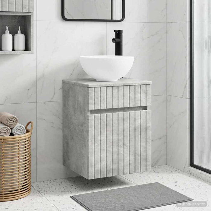 Chiuvetă de baie suspendată Gri Beton 39 x 35 x 63 cm - WALTI WALTI