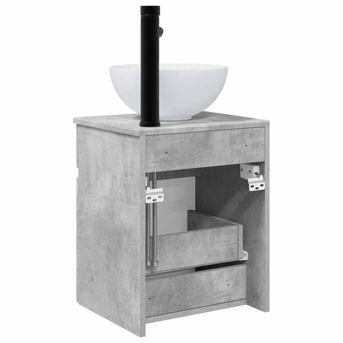 Chiuvetă de baie suspendată Gri Beton 39 x 35 x 63 cm - WALTI WALTI