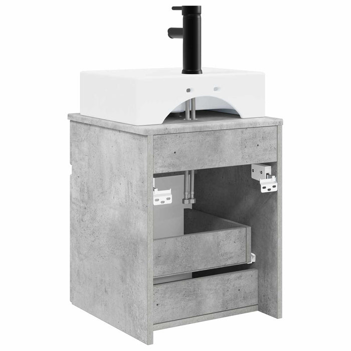 Chiuvetă de baie suspendată Gri Beton 39 x 41 x 62,5 cm - WALTI WALTI