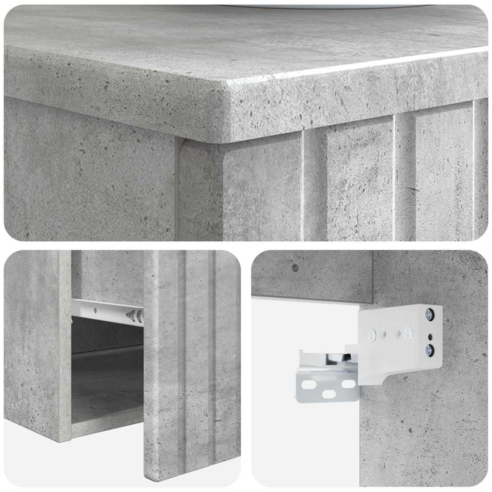 Chiuvetă de baie suspendată Gri Beton 49 x 44,5 x 65 cm - WALTI WALTI