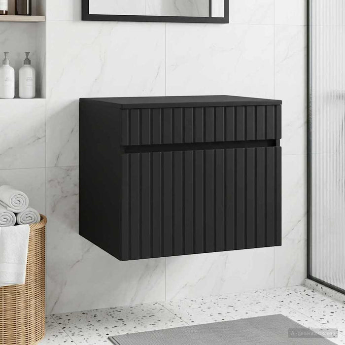 Dulap Bathroom Montat pe Perete Negru 59 x 44,5 x 50 cm - WALTI WALTI