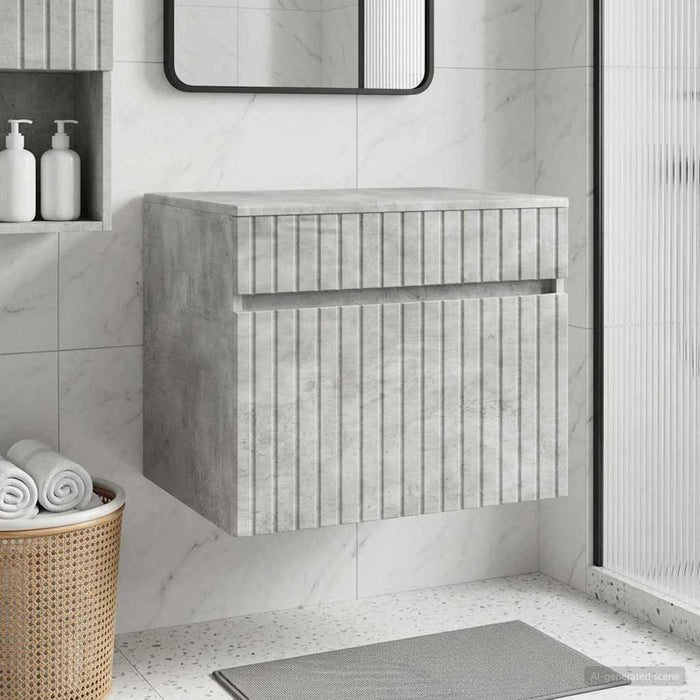 Dulap Bathroom Montat pe Perete Gri Beton 59 x 44,5 x 50 cm - WALTI WALTI