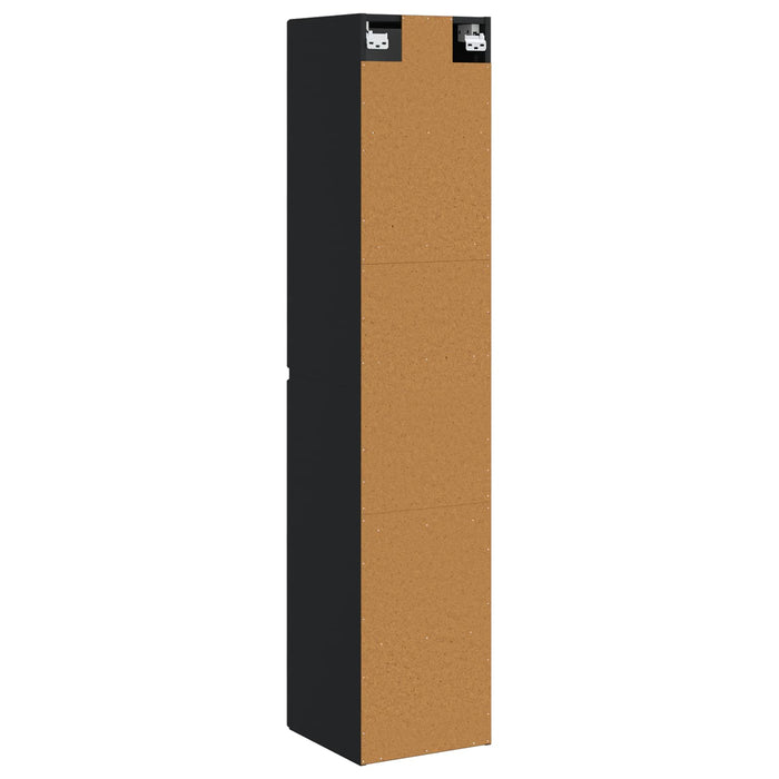 Dulap Bathroom Montat pe Perete Negru 33 x 34,5 x 160 cm - WALTI WALTI