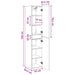 Dulap Bathroom Montat pe Perete Negru 33 x 34,5 x 160 cm - WALTI WALTI