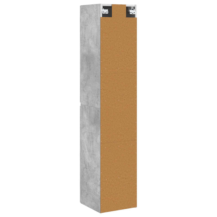 Dulap Bathroom Montat pe Perete Gri Beton 33 x 34,5 x 160 cm - WALTI WALTI