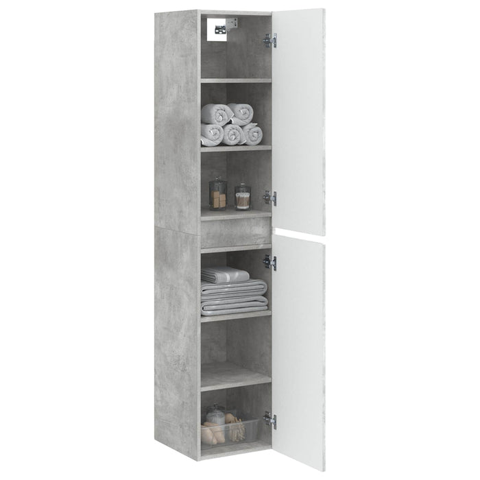 Dulap Bathroom Montat pe Perete Gri Beton 33 x 34,5 x 160 cm - WALTI WALTI