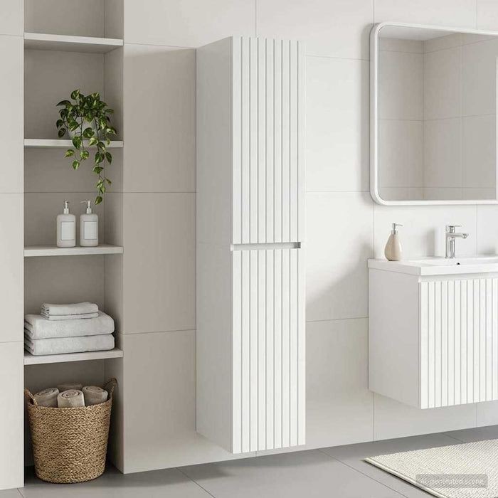 Dulap Bathroom Montat pe Perete Alb foarte lucios - WALTI WALTI