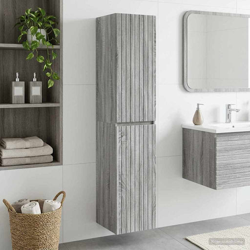 Dulap Bathroom Montat pe Perete Sonoma gri 33 x 34,5 x 160 cm - WALTI WALTI