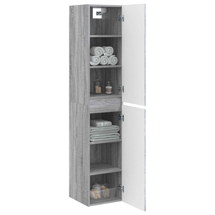 Dulap Bathroom Montat pe Perete Sonoma gri 33 x 34,5 x 160 cm - WALTI WALTI