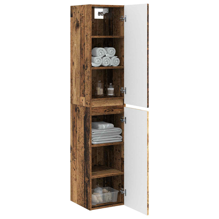 Dulap Bathroom Montat pe Perete Lemn vechi 33 x 34,5 x 160 cm - WALTI WALTI