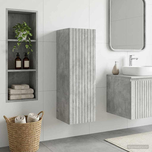 Dulap Bathroom Montat pe Perete Gri Beton 33 x 34,5 x 100 cm - WALTI WALTI