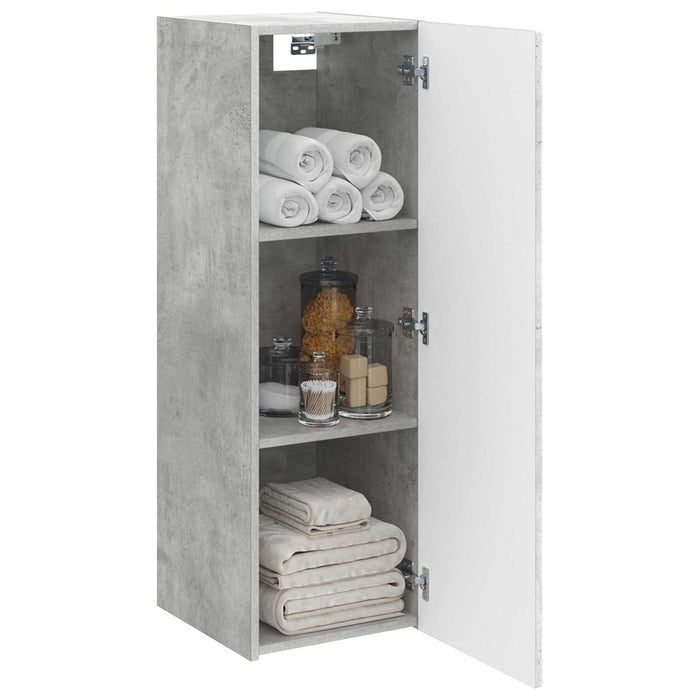 Dulap Bathroom Montat pe Perete Gri Beton 33 x 34,5 x 100 cm - WALTI WALTI