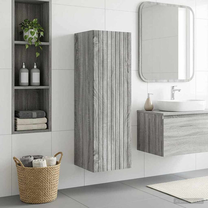 Dulap Bathroom Montat pe Perete Sonoma gri 33 x 34,5 x 100 cm WALTI