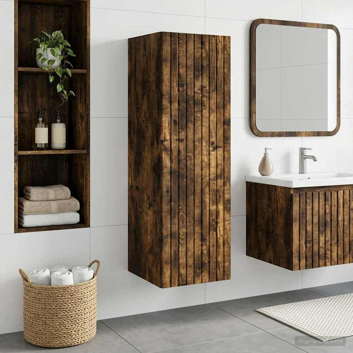 Dulap Bathroom Montat pe Perete Stejar fumuriu - WALTI WALTI