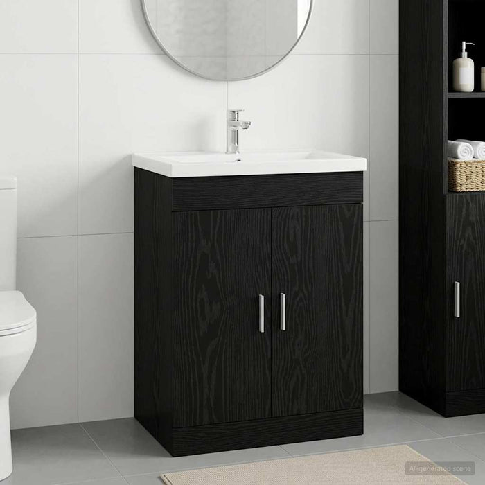 Dulap sub chiuvetă pentru baie Stejar Negru 56 x 37,5 x 81 cm - WALTI WALTI