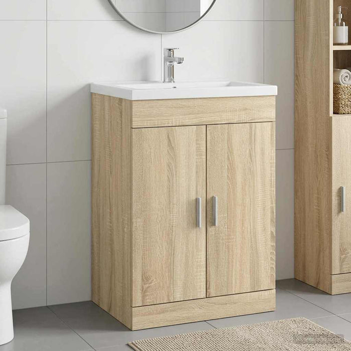 Dulap sub chiuvetă pentru baie Stejar Sonoma 56 x 37,5 x 81 cm - WALTI WALTI