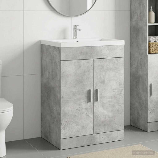 Dulap sub chiuvetă pentru baie Gri Beton 56 x 37,5 x 81 cm - WALTI WALTI