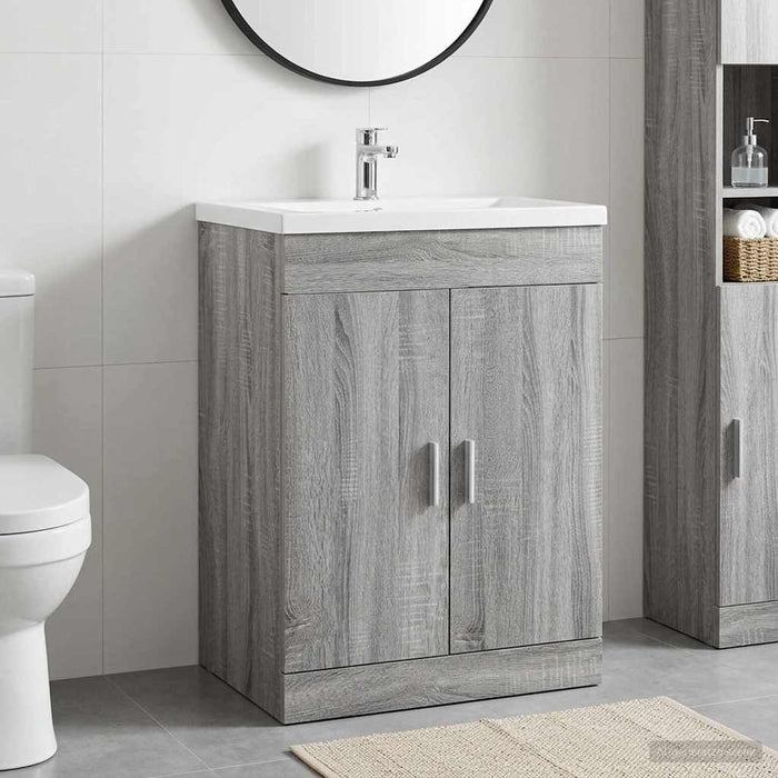 Dulap sub chiuvetă pentru baie Sonoma gri 56 x 37,5 x 81 cm - WALTI WALTI