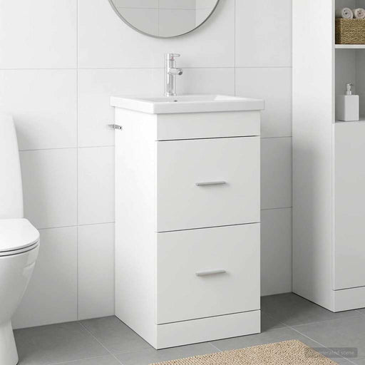 Mobilă de baie cu chiuvetă Alb 42 x 40 x 84,5 cm Lemn prelucrat - WALTI WALTI