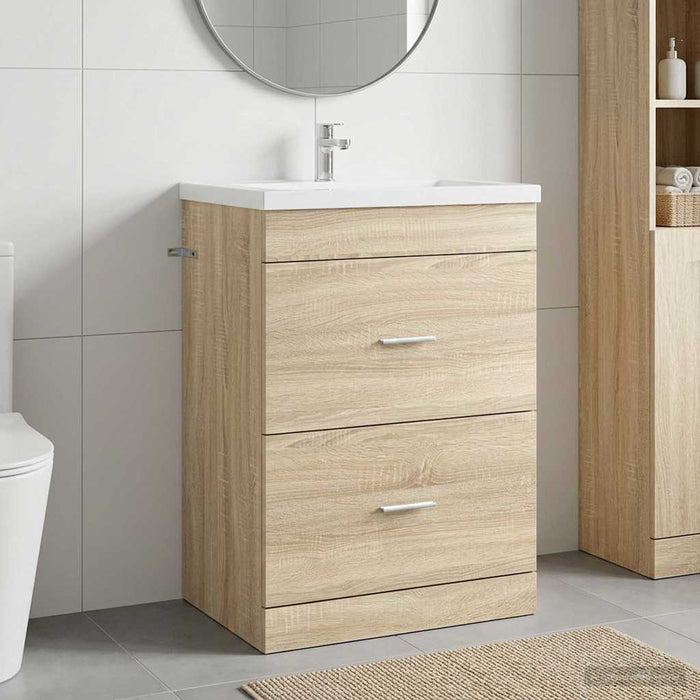 Dulap sub chiuvetă pentru baie Stejar Sonoma 56 x 37,5 x 81 cm - WALTI WALTI