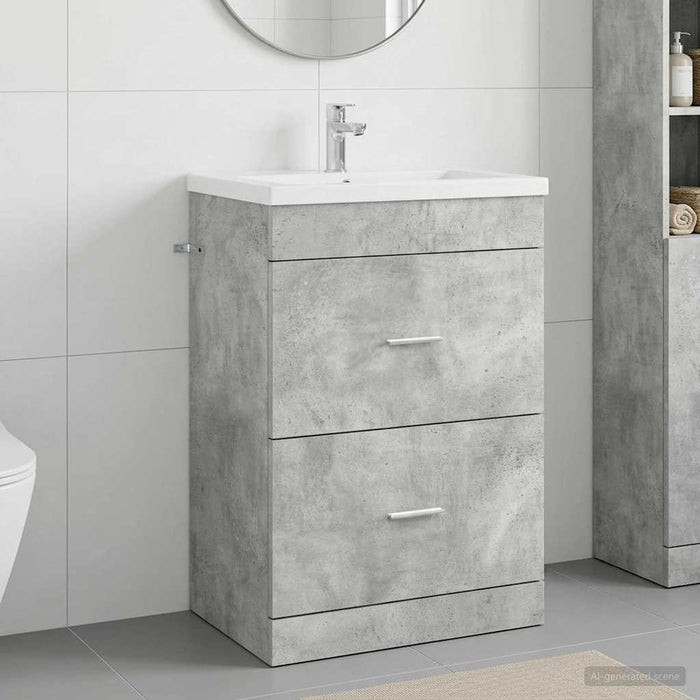 Dulap sub chiuvetă pentru baie Gri Beton 56 x 37,5 x 81 cm - WALTI WALTI