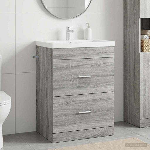 Dulap sub chiuvetă pentru baie Sonoma gri 56 x 37,5 x 81 cm - WALTI WALTI