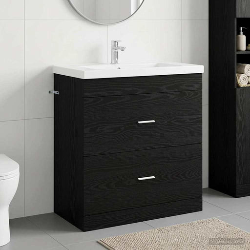 Dulap sub chiuvetă pentru baie Stejar Negru 78,5 x 37,5 x 81 cm - WALTI WALTI