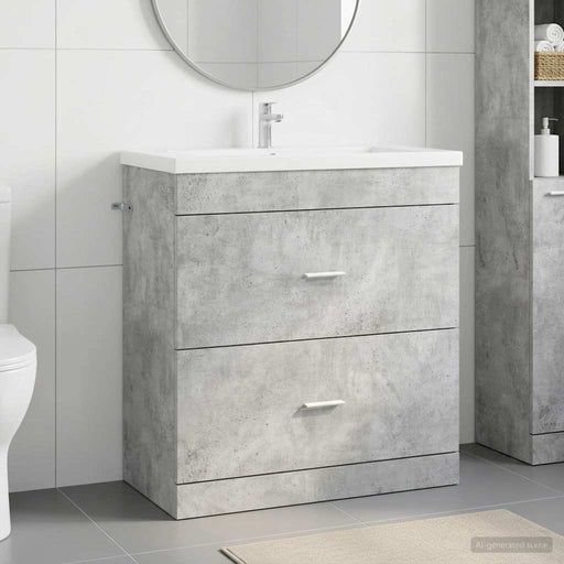 Dulap sub chiuvetă pentru baie Gri Beton 78,5 x 37,5 x 81 cm - WALTI WALTI