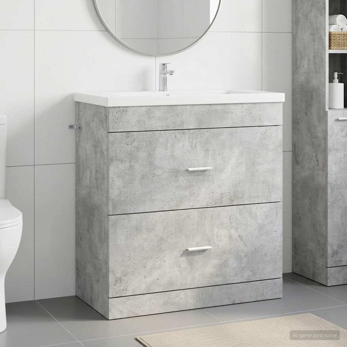 Dulap sub chiuvetă pentru baie Gri Beton 78,5 x 37,5 x 81 cm - WALTI WALTI
