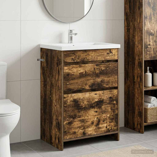 Dulap sub chiuvetă pentru baie Stejar fumuriu 56 x 37,5 x 81 cm - WALTI WALTI
