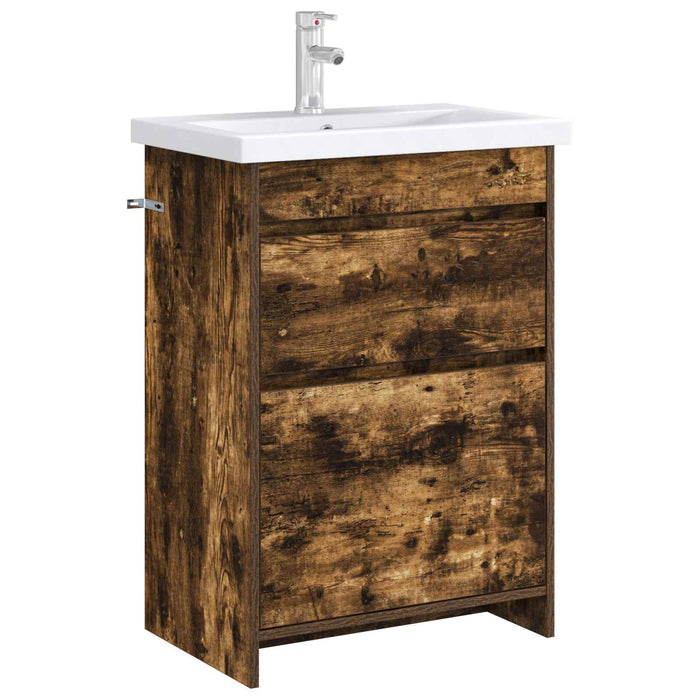 Dulap sub chiuvetă pentru baie Stejar fumuriu 56 x 37,5 x 81 cm - WALTI WALTI