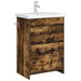 Dulap sub chiuvetă pentru baie Stejar fumuriu 56 x 37,5 x 81 cm - WALTI WALTI