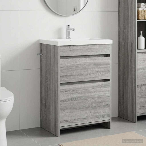Dulap sub chiuvetă pentru baie Sonoma gri 56 x 37,5 x 81 cm - WALTI WALTI