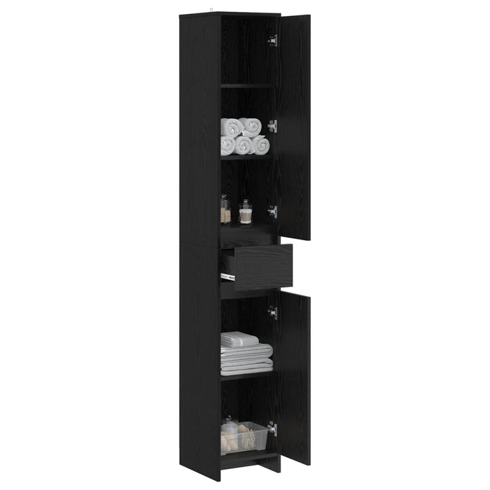 Dulap de Baie Stejar Negru 30 x 33 x 190 cm Lemn prelucrat - WALTI WALTI