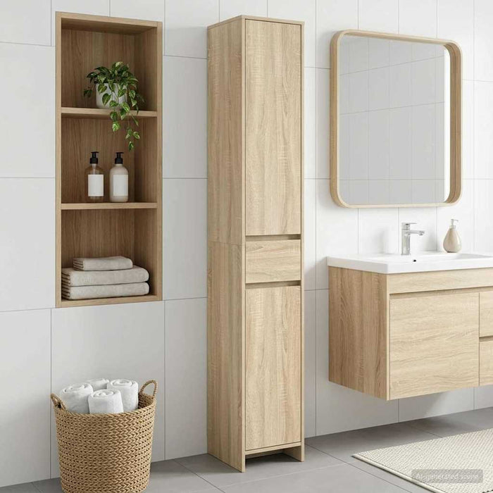 Dulap de Baie Stejar Sonoma 30 x 33 x 190 cm Lemn prelucrat - WALTI WALTI