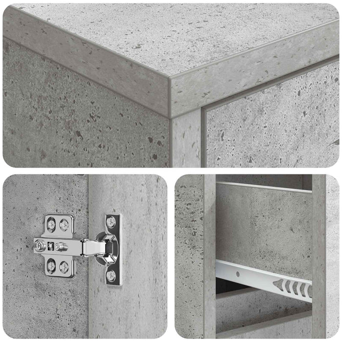 Dulap de Baie Gri Beton 30 x 33 x 190 cm Lemn prelucrat WALTI
