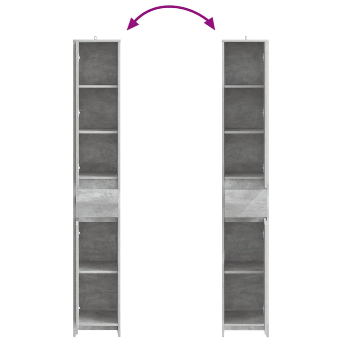 Dulap de Baie Gri Beton 30 x 33 x 190 cm Lemn prelucrat WALTI