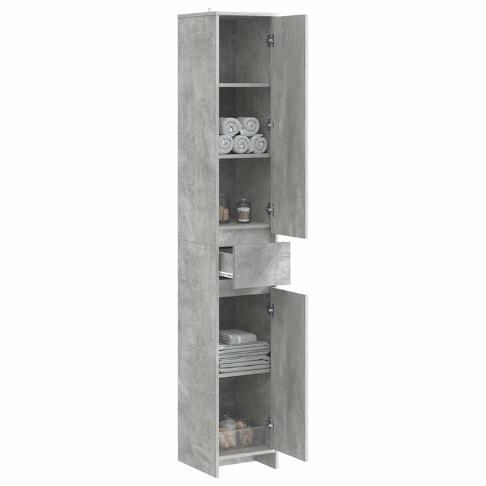 Dulap de Baie Gri Beton 30 x 33 x 190 cm Lemn prelucrat WALTI