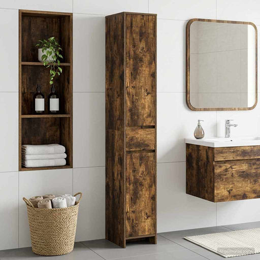 Dulap de Baie Stejar fumuriu 30 x 33 x 190 cm Lemn prelucrat - WALTI WALTI