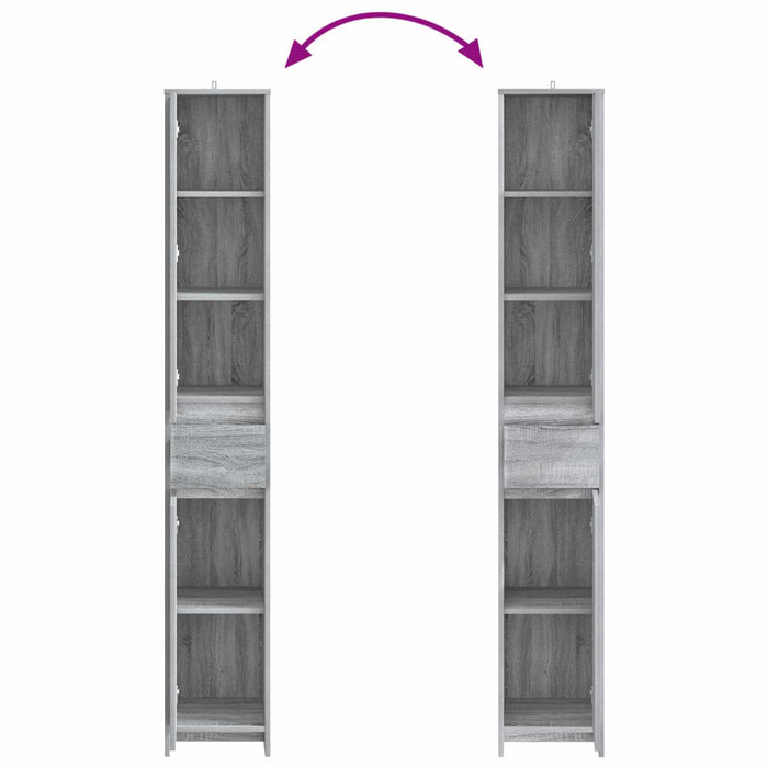 Dulap de Baie Sonoma gri 30 x 33 x 190 cm Lemn prelucrat - WALTI WALTI