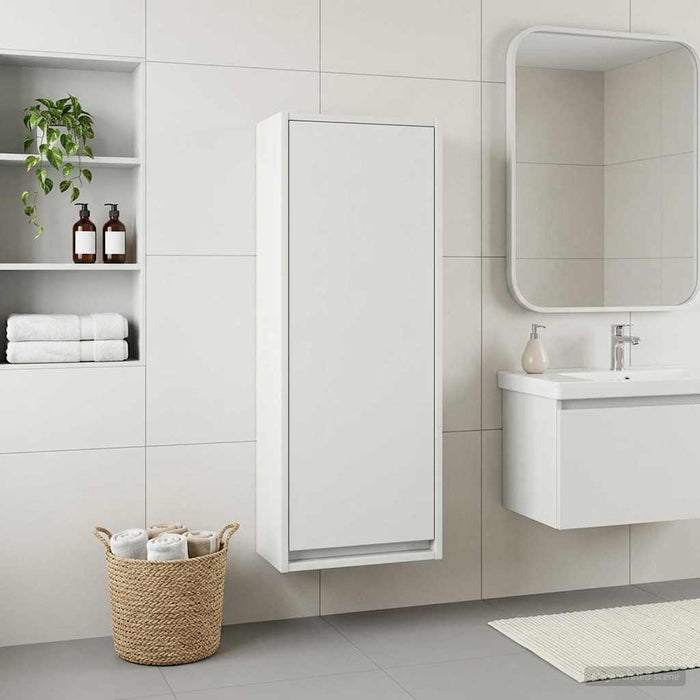 Chiuvetă de baie suspendată Alb 35 x 20 x 81 cm Lemn prelucrat - WALTI WALTI