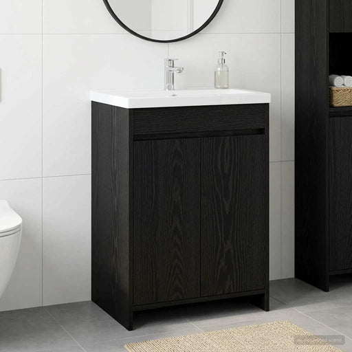 Dulap sub chiuvetă pentru baie Stejar Negru 56 x 37,5 x 81 cm - WALTI WALTI