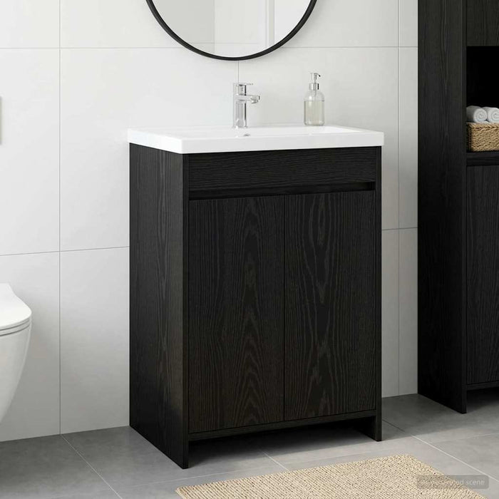 Dulap sub chiuvetă pentru baie Stejar Negru 56 x 37,5 x 81 cm - WALTI WALTI