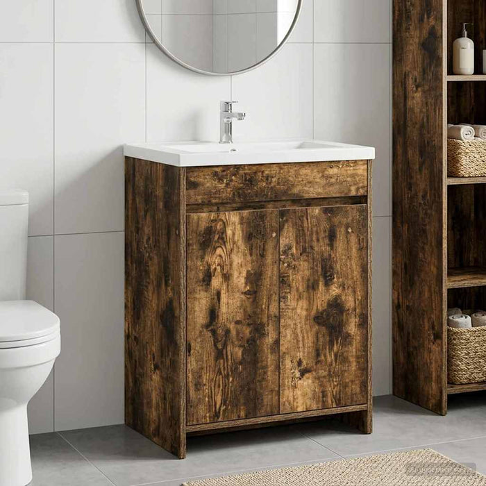 Dulap sub chiuvetă pentru baie Stejar fumuriu 56 x 37,5 x 81 cm - WALTI WALTI