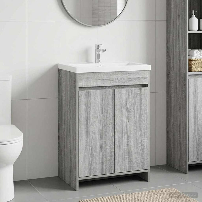 Dulap sub chiuvetă pentru baie Sonoma gri 56 x 37,5 x 81 cm - WALTI WALTI